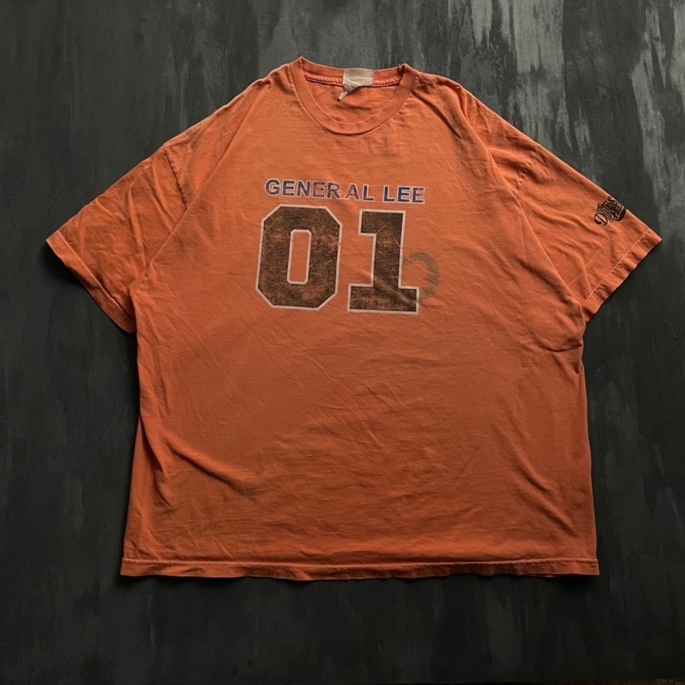 Vintage Dukes of Hazzard Shirt Mens XL Orange 2000s General Lee 01 Warner